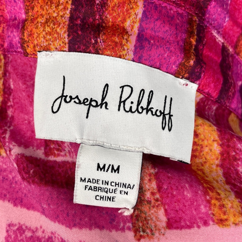 Joseph Ribkoff Pink Geometric Print Button Down Size M - Picture 4 of 5